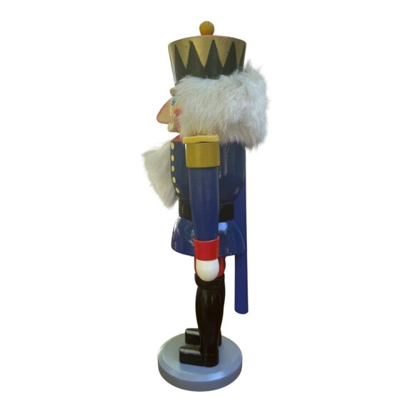 Vtg Vero Seiffen Nussknacker Aus Nutcracker King Konig Blau Made In Germany 14" - Picture 4 of 7